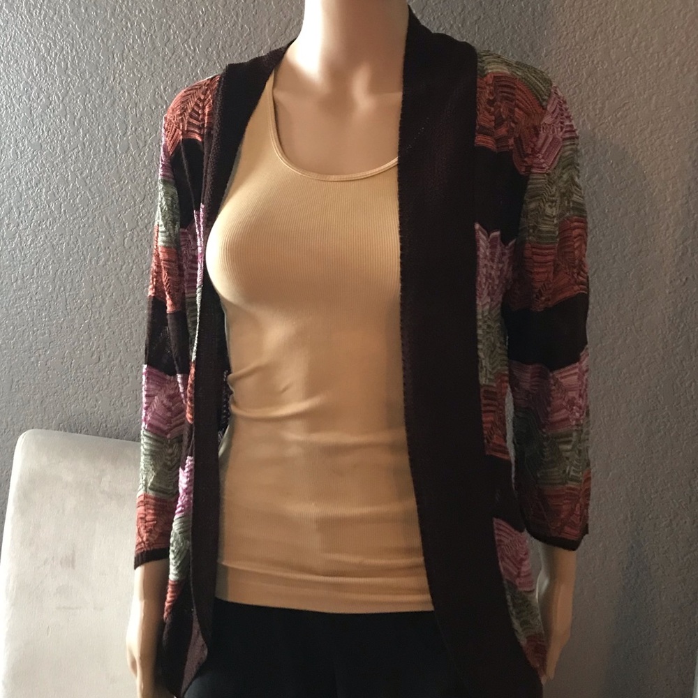 Colorful open cardigan style sweaters